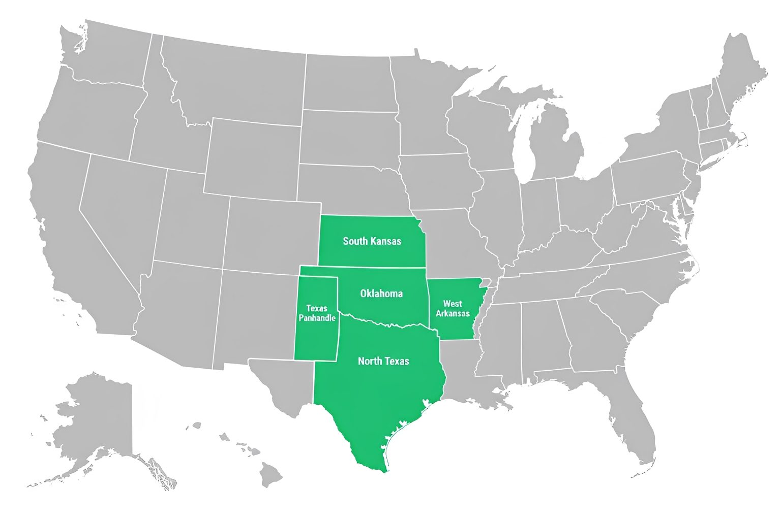 Map highlighting central United States regions.